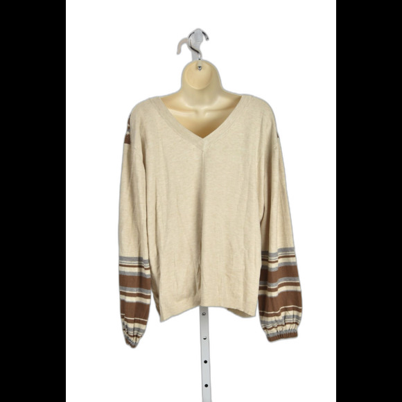 Promesa Double V-Neck Striped Sweater Size M - Picture 2 of 3